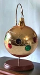 Vintage Regency International Glass Christmas Ornament Large Gold Polka Dot 6. Fixed Price $16.00.