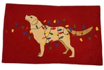 Pottery Barn Tangled Lights Labrador Dog Crewel Christmas Pillow Cover 16X26. Fixed Price $19.79.