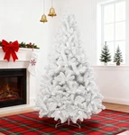 5-9 Ft White Artificial Christmas Tree Hinged Fir Xmas Holiday Decorat. Fixed Price $59.19.
