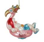 Santa Flamingo Float Glass Christmas Ornament, December Diamonds, Nwt. Fixed Price $13.79.