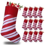 12 Pack Candy Cane Christmas Stockings, 19 Inches Red White Sto.... Fixed Price $28.39.