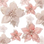 36 Pieces Christmas Poinsettia Glitter Faux Flowers Artificial. Fixed Price $23.27.