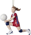Kurt Adler Hand Painted 4.5" Resin Volleyball Girl Christmas Ornament C8819. Fixed Price $16.88.