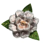 Raz Imports Glass Clip On Flower Ornament Silver Christmas Glitter 4 Inch. Fixed Price $8.20.