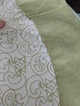 Christmas Tree Skirt Nick Choice Green White Snowflake Design Large 52". Fixed Price $18.99.