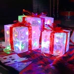 Hourleey Set Of 3 Christmas Lighted Gift Boxes, Pre-lit 60 Led Up Present. Fixed Price $40.99.