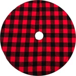 Joiedomi 48" Buffalo Plaid Christmas Tree Skirt, Black/red. Fixed Price $25.95.