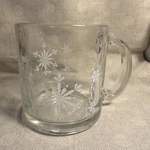 Crate & Barrel Clear Glass White Snowflake Winter Christmas Coffee Cup Mug Usa. Fixed Price $13.98.