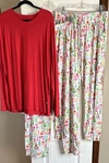 Birdie Bean Christmas Holiday Pajama Set Bamboo Blend Xxl 3XL Red Multicolor. Fixed Price $30.00.