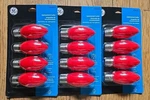 (X3) Ge Christmas Replacement Bulbs Pack C9 Red 7 Watts #394491. Fixed Price $9.31.