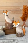 Kalalou NBA2440 Set Of Two Recycled Wood And Iron Foxes. Fixed Price $68.99.
