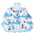 Polar Bear Family Of 6 Personalized Christmas Ornament. Fixed Price $14.99.