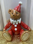 Vtg 83 Schmid Gordon Fraser Jester Teddy Bear Figurine Musical Red Polka W/tag. Fixed Price $32.99.