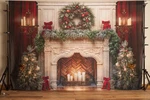 Christmas Fireplace Scene- Backdrop 10X6.5 By Kate. Fixed Price $60.00.