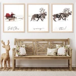 Anydesign 3PCS Christmas Wall Art Prints 12X16IN Santa Claus Reindeer With Sl.... Fixed Price $20.69.