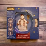 Debbie Mumm Sakura Set Of 4 Blue Snowman 8" Salad Dessert Plates Christmas New. Fixed Price $20.00.