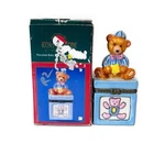Nib Blue Bear Trinket Box Ornament Hinge Porcelain Kurt Sadler 2"W 2"L 5"H. Fixed Price $13.99.