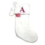 St. Nicholas Square 21 Inch White Knitted Initial Monogram Christmas Stocking. Fixed Price $18.95.