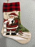 Holiday Living Santa Christmas Stocking 19 White And Red-cute Decor. Fixed Price $25.00.