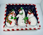Certified International Susan Wingets Christmas Snowman Serving Tray 16" X 13". Fixed Price $36.00.