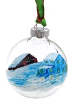 Handpainted Christmas Ornament Glass Ball Farm Barn Country Winter 5". Fixed Price $7.49.