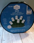 Holiday Time 500 Cool White Led Dome Christmas Lights With Green Wire 100.8FT. Fixed Price $36.00.