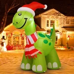 Comin 6.2FT Christmas Inflatables Outdoor Decorations, Blow Up Dinosaur Green. Fixed Price $64.50.