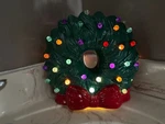 Vintage Transpac Ceramic Lighted Christmas Wreath TC03324. Fixed Price $49.99.