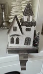 Pottery Barn German Glitter Village Church Stocking Holder Christmas House. Fixed Price $58.79.