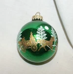 Vtg Krebs Horse Drawn Carriage Scene Christmas Ornament Iridescent Glitter 2.5". Fixed Price $7.95.