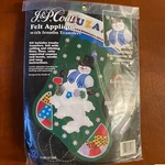 J & P Coats 18" Christmas Stocking Kit 28060 "snowman Mittens" Felt Sequins. Fixed Price $11.99.
