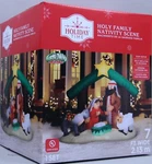 Christmas Holiday Time 7 Ft Wide Holy Family Nativity Scene Airblown Inflatable. Fixed Price $224.99.