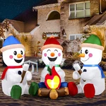 Joiedomi 6 Ft Inflatable Snowman Campfire W/ 3 Small Led Snowmen Christmas Decor. Fixed Price $119.98.