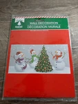 Christmas House Snowman Wall Decoration Vinyl Mural 30" By 60"-NEW-SHIP24HRS. Fixed Price $13.88.