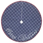 48 Inch Blue Plaid Denim Embroidered Merry Christmas Holiday Tree Skirt. Fixed Price $36.99.