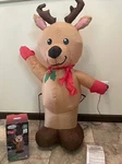 Gemmy Airblown Inflatable Lighted 3.5 Feet Tall Reindeer With Scarf Holly. Fixed Price $24.99.