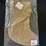 Vhc Brands Christmas Seasonal Festival Jute Stocking 11 X15 Tan & Silver Farm. Fixed Price $9.75.