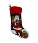 Peking Handicraft Santa's Sack Of Toys Needlepoint Christmas Stocking. Fixed Price $89.99.