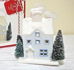 Lenox Holiday Christmas Ornament Blue Colonial Light-up House Nib. Fixed Price $12.95.