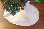 Ashland 30" Pencil Skirt For Narrow Christmas Trees Ivory Felt White Sequins. Fixed Price $9.50.