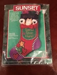 1997 Sunset Sealed Tom-tom Cat Christmas Stocking Kit 18116 By Cynthia Rose 15". Fixed Price $19.99.
