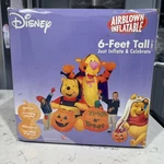 Gemmy 6FT Tall Disney Pooh & Tigger Halloween Inflatable Super Rare Read Desc. Fixed Price $389.28.