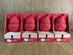 Set Of 4 Holiday Time Christmas Santa Claus Stocking Holder 8" Red Face Head. Fixed Price $14.99.