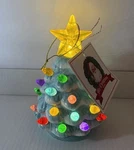 Mr. Christmas Aqua Blue Ceramic Tree Multicolor Led W/ Timer 4.5" Nwt!. Fixed Price $12.00.