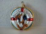 Old World Christmas Glass Blown Ornament Nautical Life Preserver Welcome Aboard. Fixed Price $6.99.