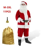 Men's Santa Claus Costume 11PCS. Christmas Adult Deluxe Suit. Fixed Price $49.29.