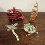 Pottery Barn Palm Turtle Bus Tower Glass Christmas Tree Ornament Lot Of 4. Fixed Price $54.00.