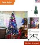 6FT Artificial Christmas Tree With Color Changing Leds & Winter Wonderland Decor. Fixed Price $160.99.