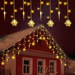 Vihose Christmas Snowflake And Icicle Lights Outdoor Led Curtain Waterp.... Fixed Price $30.22.