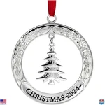 Klikel 2024 Christmas Ornament - Silver Wreath Tree Design Holiday Keepsake. Fixed Price $36.46.